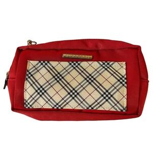 Burberry Red Nova Check Canvas Mini Crossbody Pouch w/ Chain & COA NWOT